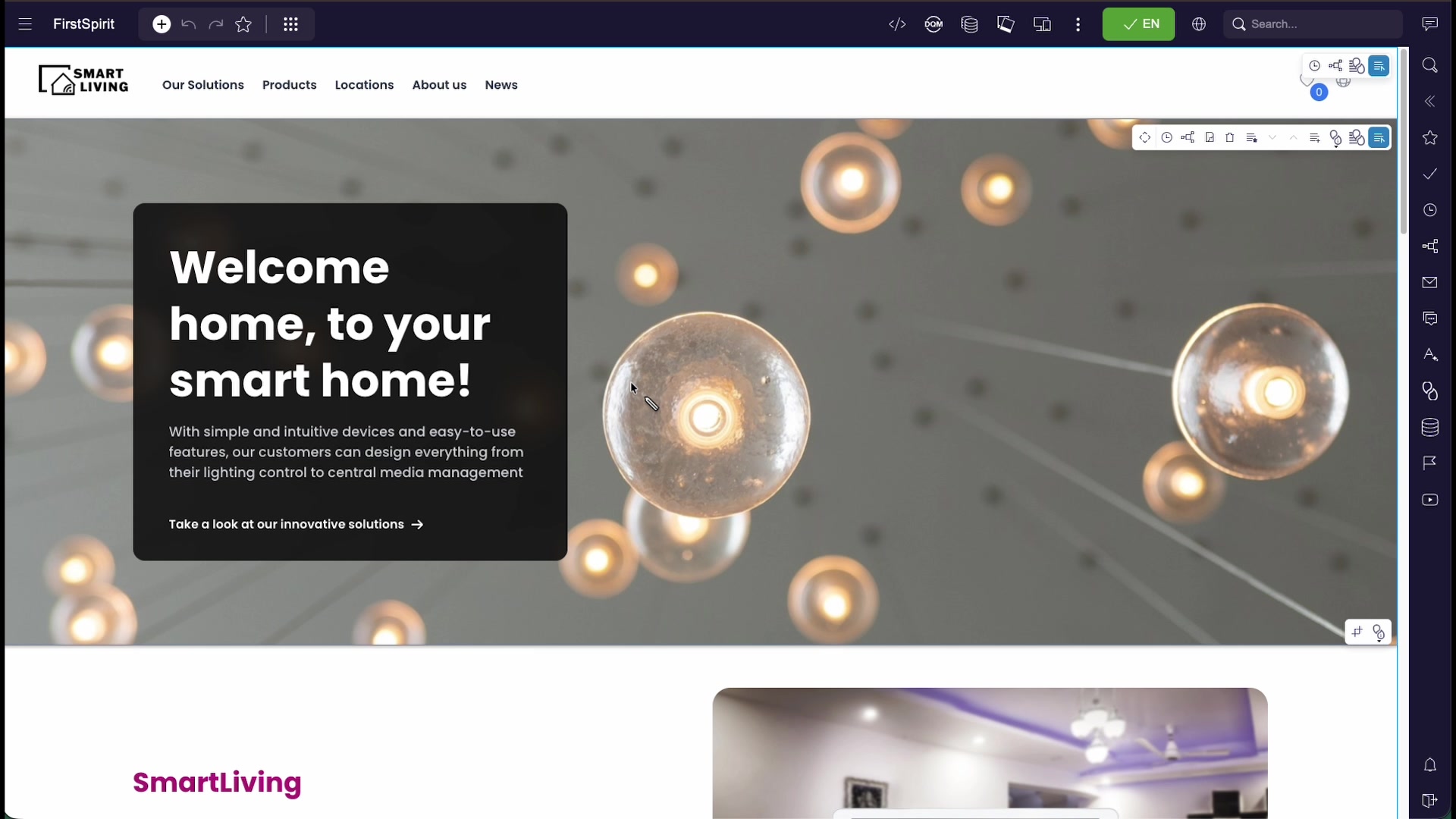 A page shown in the ContentCreator preview